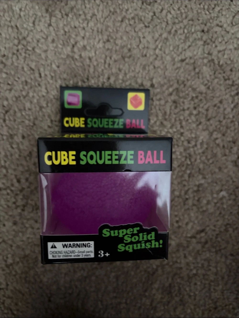 Cube Squeeze Ball - Purple Stress Relief Toy
